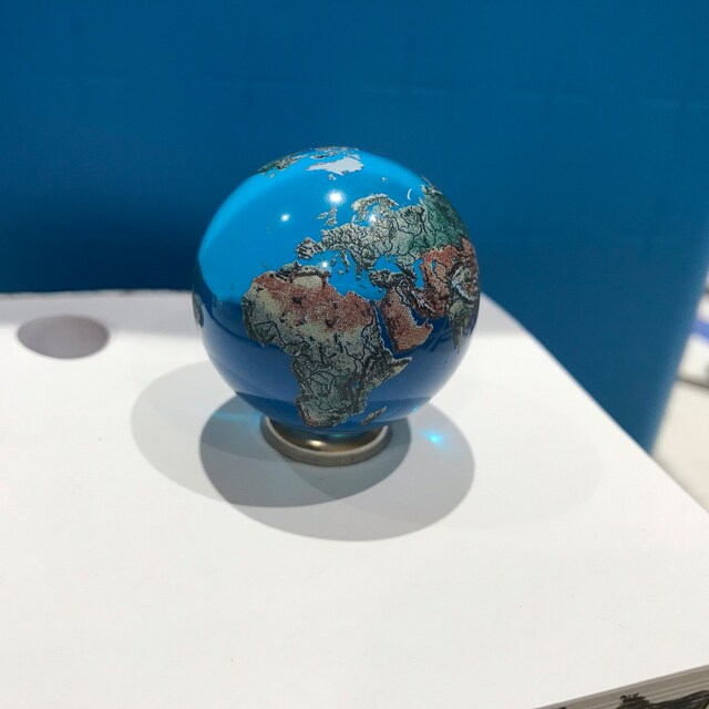 巨大35mm（1.4インチ）アクアクリスタル地球儀大理石 - 精巧なギフト
