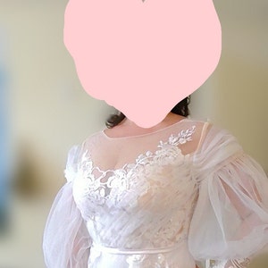 Long Sleeve Wedding Dress Short Wedding Dress Simple Wedding - Etsy