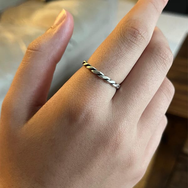 Sterling Silver Stacking Ring Twisted Ring Silver Ring Band Silver ...