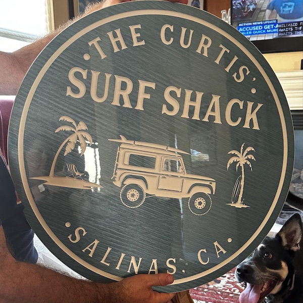 Personalized Surf Shack Sign: Carved Beach Bar Decor - Etsy