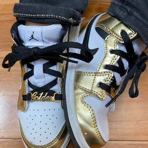 Custom Name Lace Locks, 18K Gold Dubraes, Personalized Shoelace Locks, Customizable Shoe Locks, Custom Shoe Charm, Customized Shoe Buckles