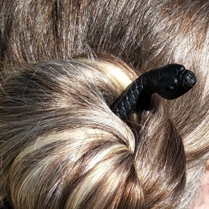Snake Hair Stick, Wooden Hair Pin Serpent, Ukraine Sellers, Hair ...