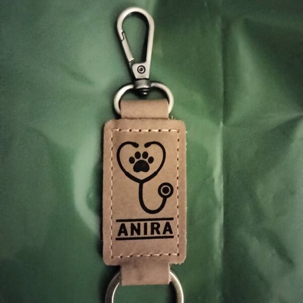 Key Chain Veterinary Veterinarian Custom Gift, Custom Leather Keychain for Vet, New Vet ...
