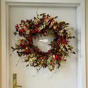 Fall Wreath Berry Wreath Berry Eucalyptus Dry Branch Weed Wedding Front ...