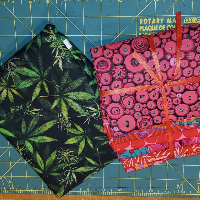 Cannabis Leaves Black Happy Harvest Dan Morris Quilting Treasures