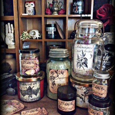 A Witch's Herbal Sticker Labels - Etsy