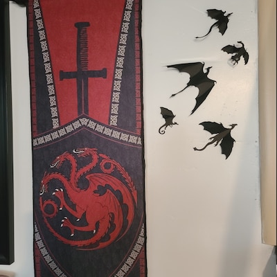Game of Thrones Gift Dragon Wall Art: Dragon Silhouettes, Fantasy Decor ...