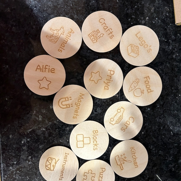 Toy Box Storage Tags - Wooden Trofast Labels - Playroom Decor ...