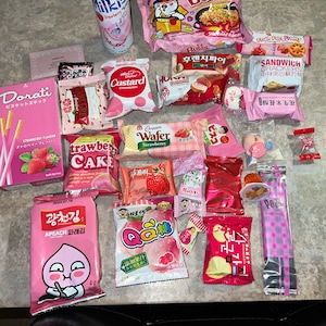 Pink/colored Asian Snacks/ Exotic Snacks Mixed/variety, Asian, Japanese ...