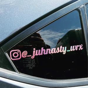 Instagram Rainbow Holographic Car Decal, Personalized Vinyl