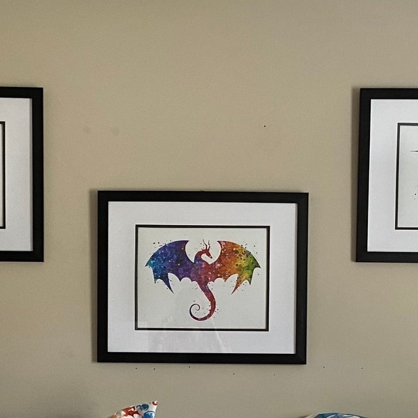 DIGITAL DOWNLOAD Dragon Watercolor Art Decor Fantasy Nursery Print ...