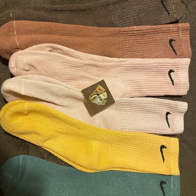 NIKE SOCKS Crew Hand Dyed Family Neutral Tones Pastel Colors - Etsy