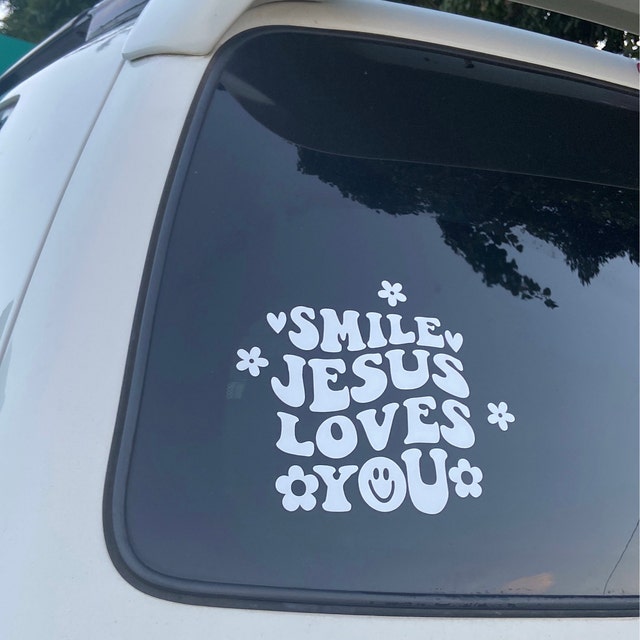 Jesus Loves You Vinyl Decal Sticker - Glossy Finish For Car Window Bumper - Made In Australia