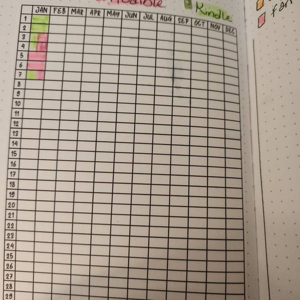 One Year Tracker Basic Year Tracker | 1 Large Year Tracker Sticker 6.43