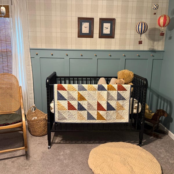 Rust Baby Boy Quilt - Handmade - Rustic Colors Patchwork Quilt ...