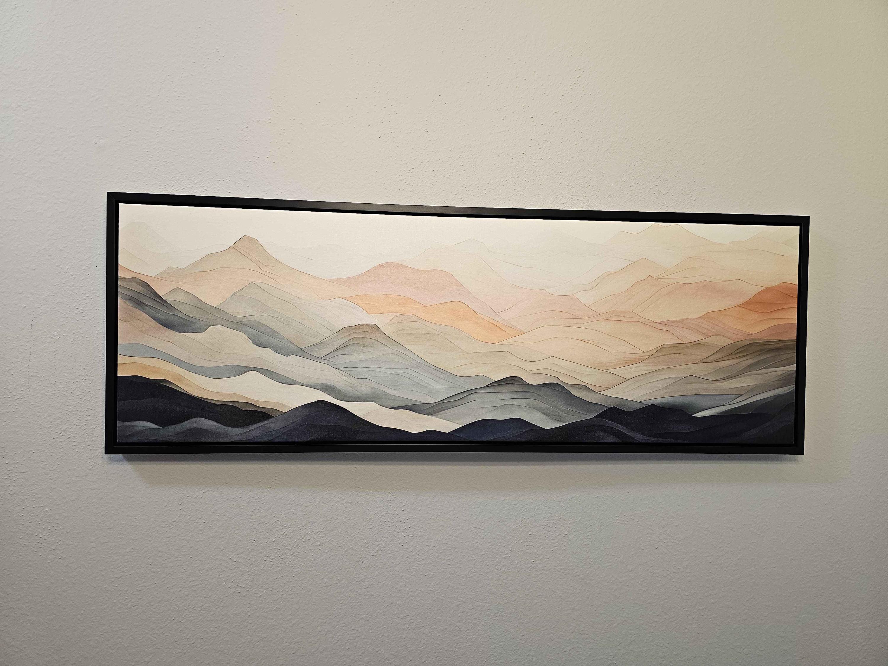 Abstract Mountains Canvas Print | Minimal Neutral Pastel Wall Art | Modern Living Room Artwork | Above Bed Decor | #200