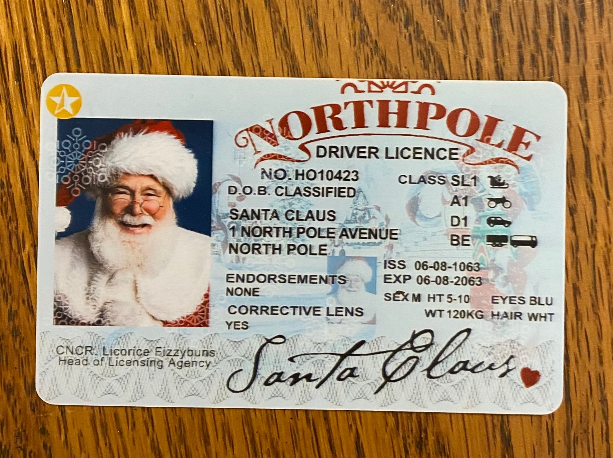 Santa&#39;s Sleigh / Lost Driving License/ Santa License / Santa Driving License / Santa sack / Christmas decorations