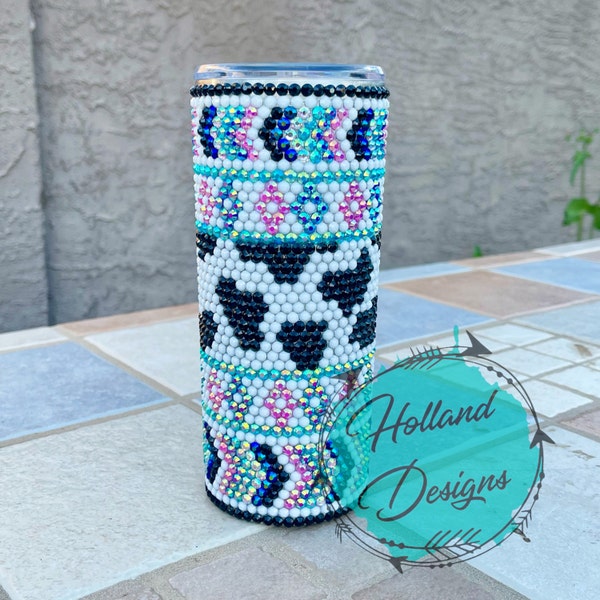 Cow Western Rhinestone Template 49 Stones per Row SS20 20oz - Etsy