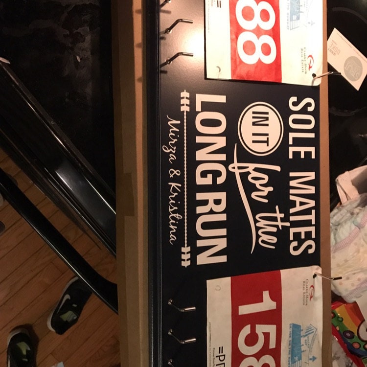 Couples Race Bib Medal Holder - Sole Mates Race MEDAL Bib Display - CUSTOMIZE Name Gift Idea Perfect Couples who Run