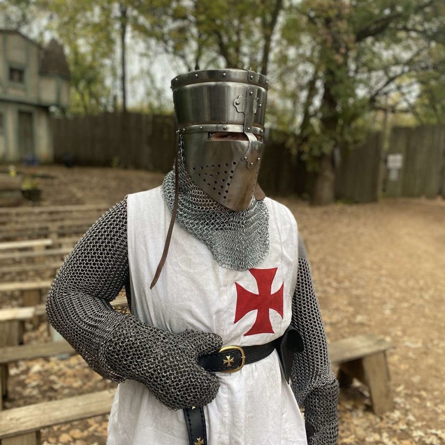 Custom Handmade Aluminium Battle Ready Chain Mail Coif Armor