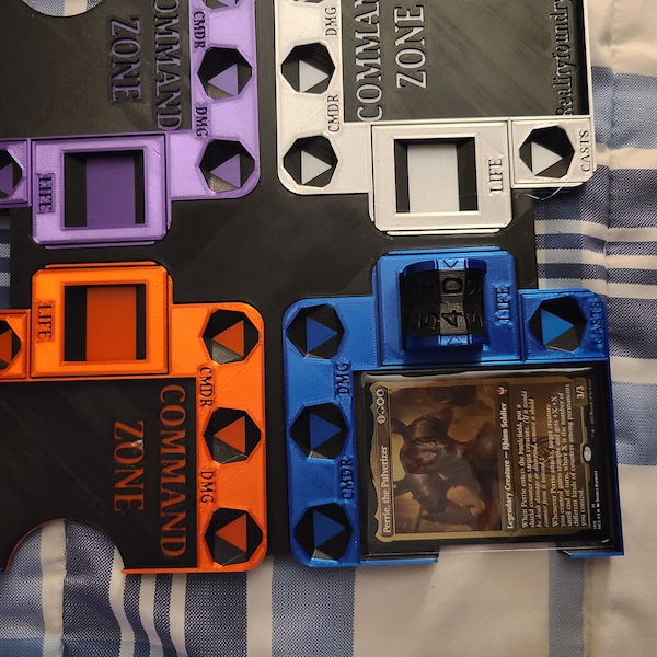 4 Player Commander Tray Set - Life Spinner Style - Custom Made - 3D ...