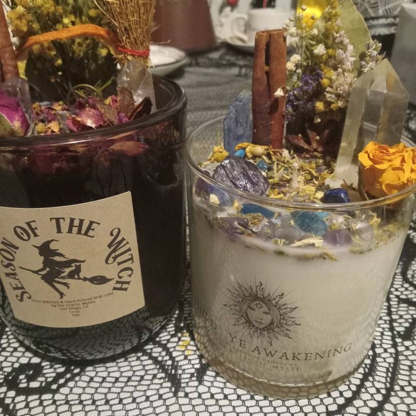 Third Eye Awakening Intention Candle With Crystals Herbs & Flowers- Bay ...