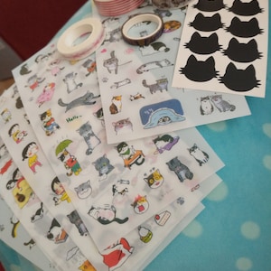 Japanese Stickers, Cute Cat Petite Sticker Sheet, Kawaii Scrapbooking  Supplies, Planner Supplies 1 Sheet 77728 