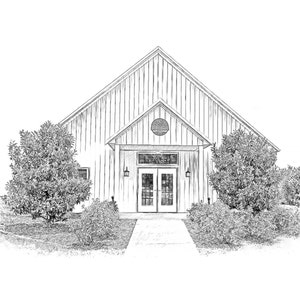 Custom Wedding Venue Illustration, Wedding Venue Sketch Invitation, Illustrated Venue Drawing Wedding Invite