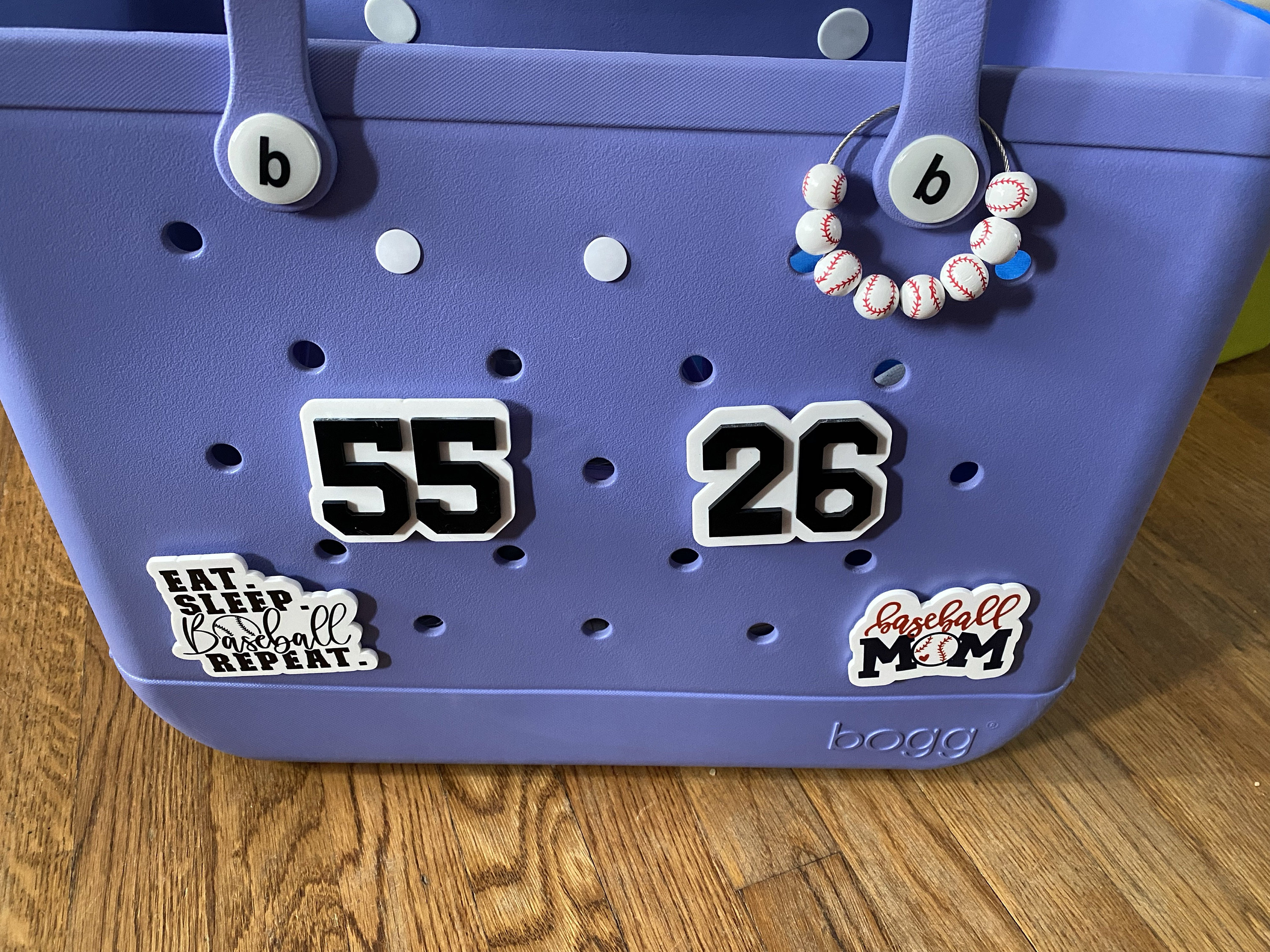 Monogram bag tag, bag charm, acrylic bogg bit, beach bag, baseball charm, bogg bag baseball, sports team charm, baseball mom bit