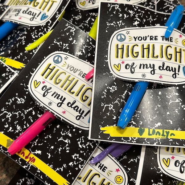 Highlighter Valentine Printable, Kids Valentine, Tween Valentine ...