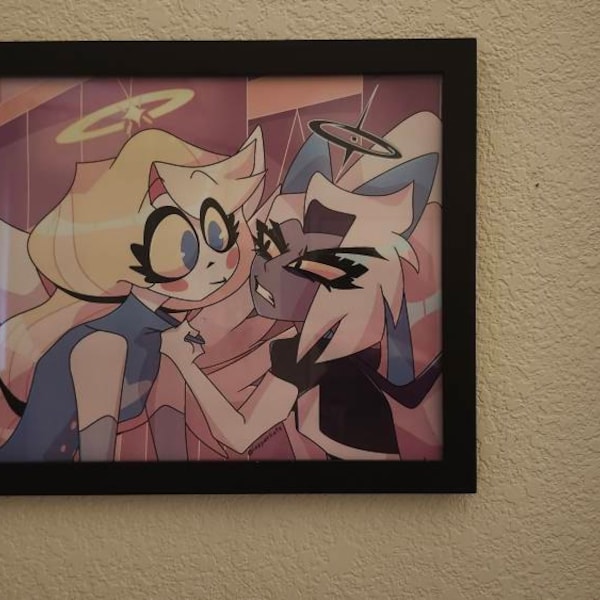 Hazbin Hotel Angel Charlie and Vaggie Art Print - Etsy