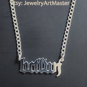 Sterling Silver Name Necklace With Curb Chain, Personalized Jewelry ...