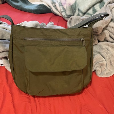 Grey Water Resistant Nylon Messenger Bag Shoulder Bag, Crossbody Bag ...