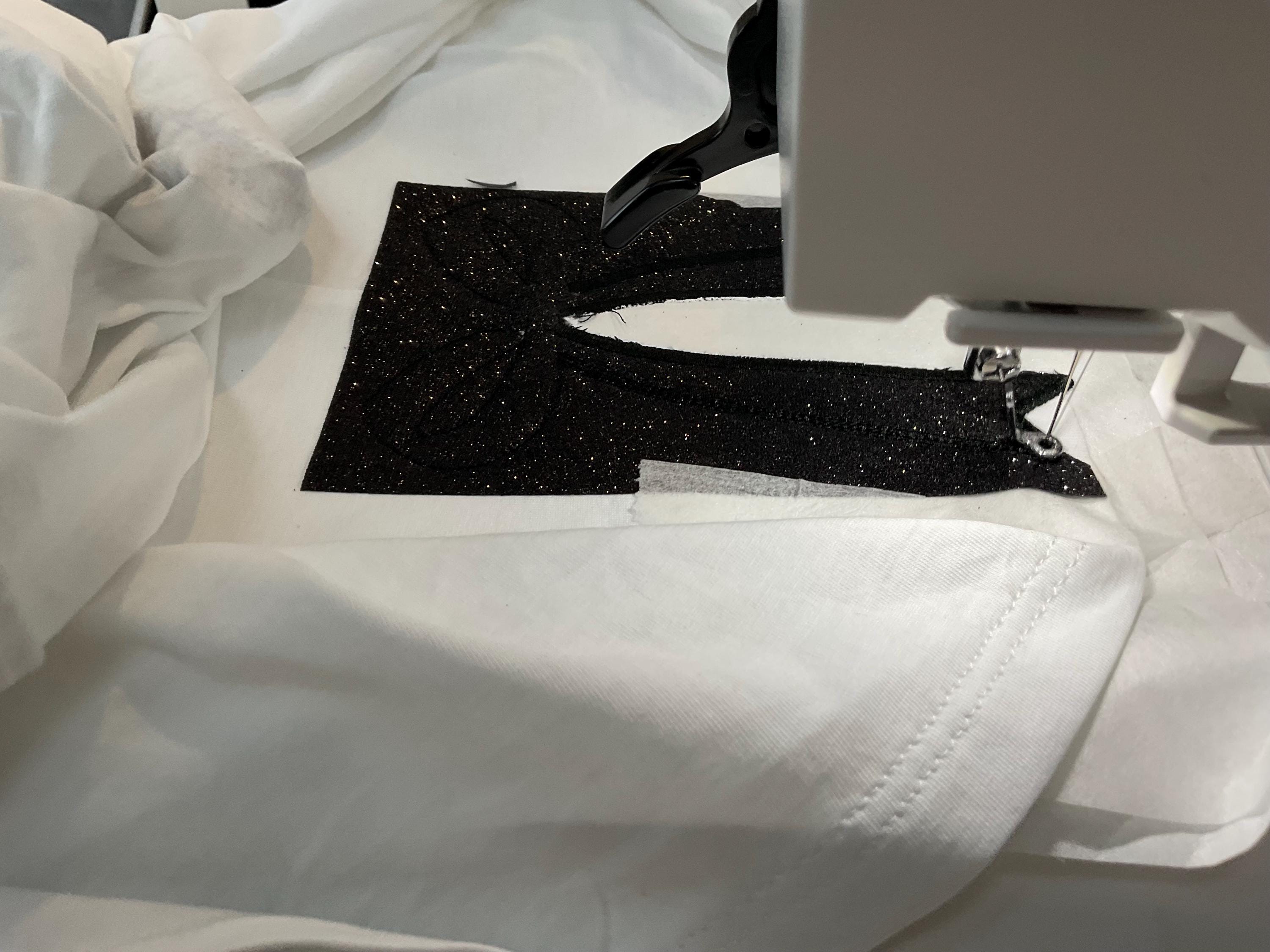 Customer project using Classic Side Seam Bow Applique embroidery design