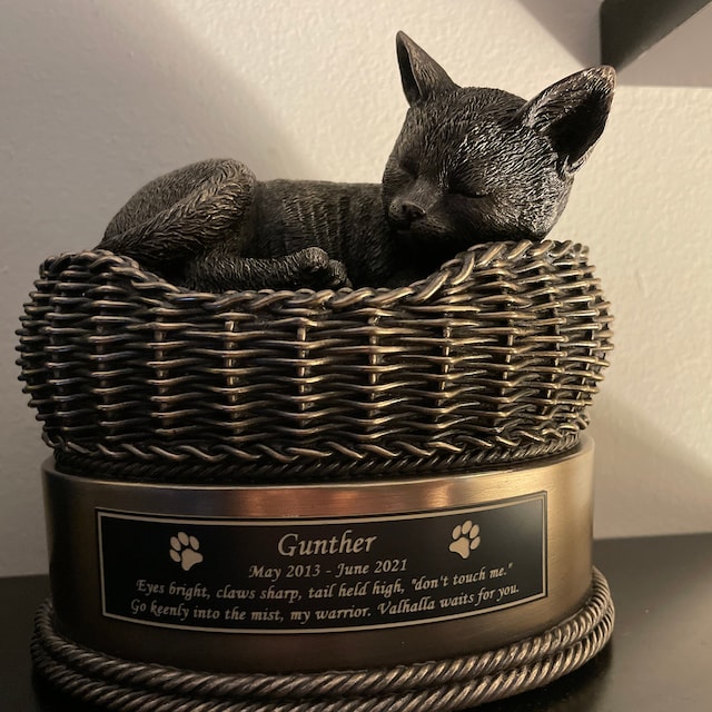 Bronze cat urn cheap
