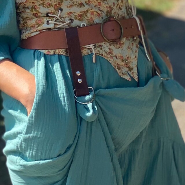 Skirt Hikes, Pair 2 Leather Skirt Chasers, Medieval 