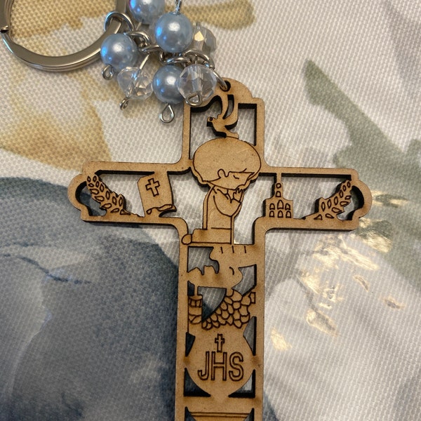 12 Pcs First Communion Wood Keychain Favor for Boys Girls Gift for ...