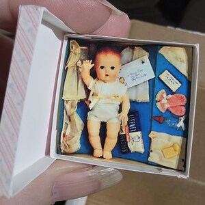 Tiny Tears Doll Box - Dollhouse Miniature - 1950s Retro Dollhouse