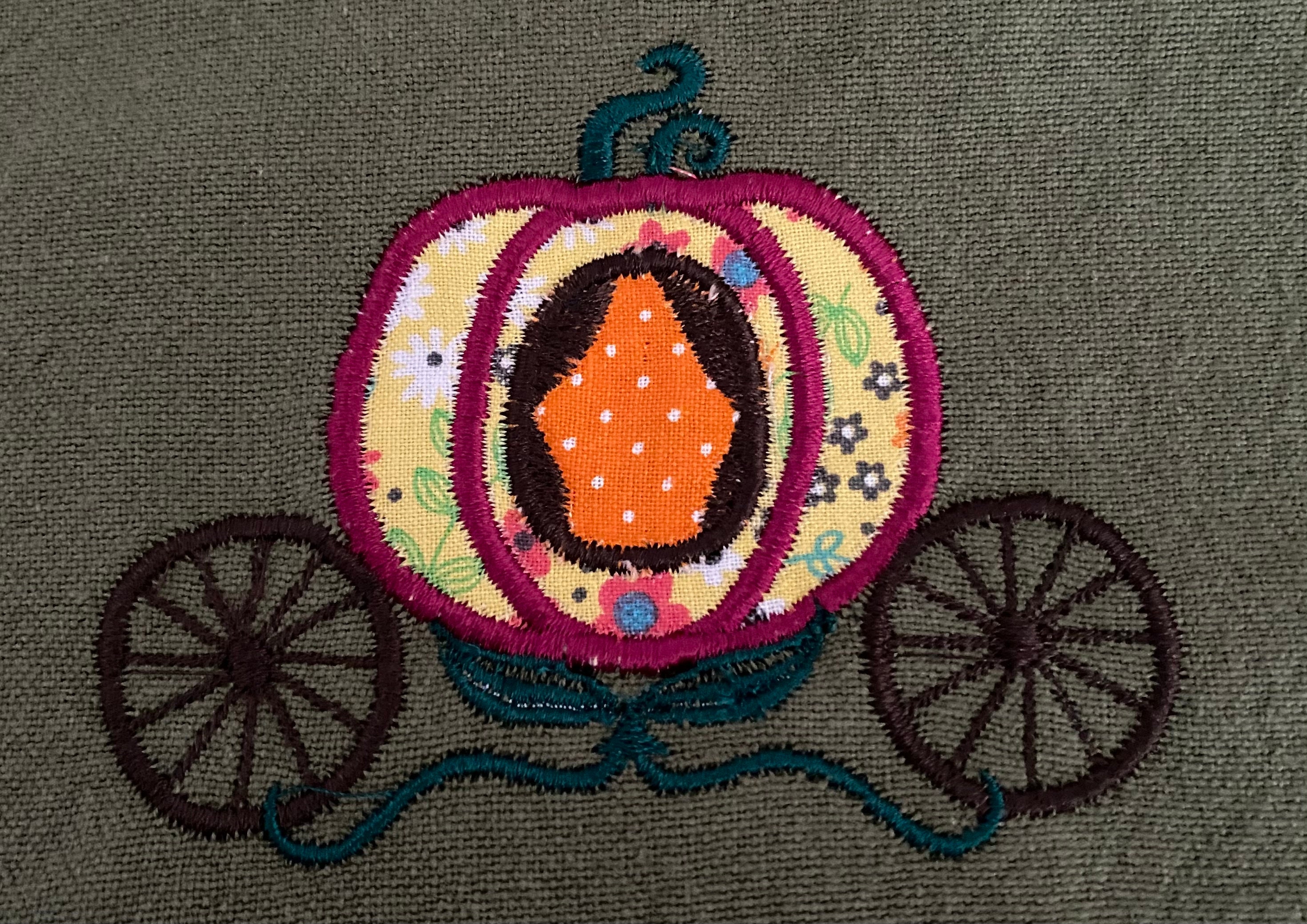 Customer photo for Pumpkin - Applique embroidery design