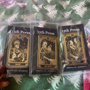 The Lovers - Hard-Enamel Marigold Tarot Pin - Etsy 日本