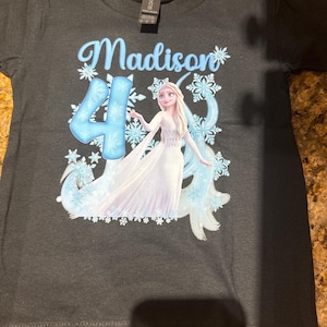 Personalized Birthday Princess T-shirt, Elsa Birthday Theme Party, Cute Shirt, Family Birthday Tee Party, Gifts for Girl FR01