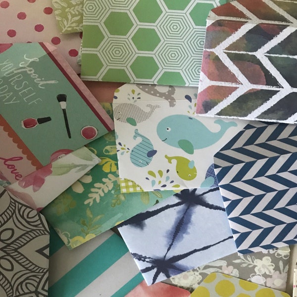 Mini Envelope and Cards / Love Notes / Blank Cards / Patterned ...