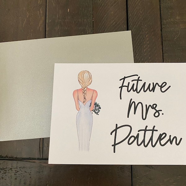 Future Mrs. Custom Engagement Card Personalized Wedding Stationery ...