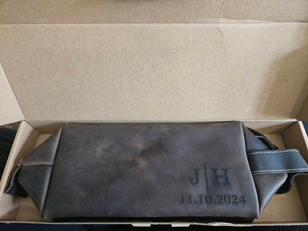 Groomsmen Gifts Personalized, Mens Leather Toiletry Bag, Groomsmen Proposal Gifts Box, Wedding Gift, Groomsman Best Man Gift, Wedding Favors