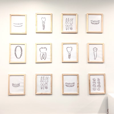 10 Dental Drawings, Dentist Wall Art Set, Dentistry Art Print Bundle ...