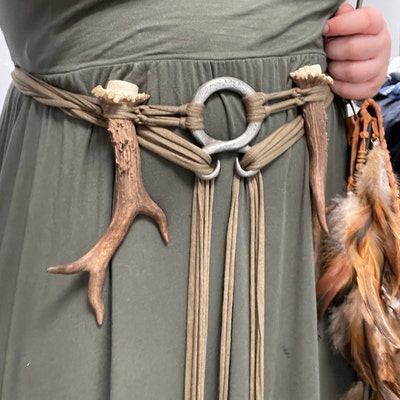 Viking Wedding Full Set Dress Underdress Belt With Antlers - Etsy