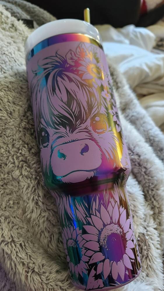 Cow 40oz cup|Highland cow tumbler|Highland 40oz cup|Baby cow tumbler|Sunflower 40oz cup|Moon 40oz cup|Personalized water bottle|New bottle