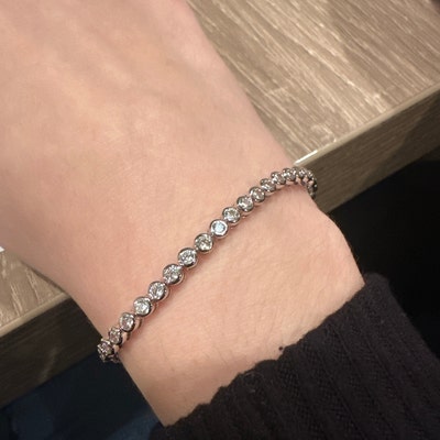 Tennis Bracelet, Gold Tennis Bracelet, Cubic Zirconia Tennis Bracelet