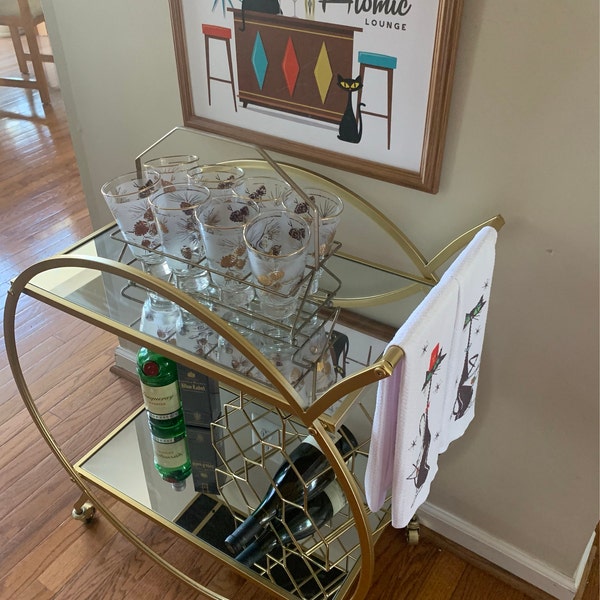 Atomic Cat Decor, Mid Century Modern Cocktail Bar Sign, Bartender Gift ...