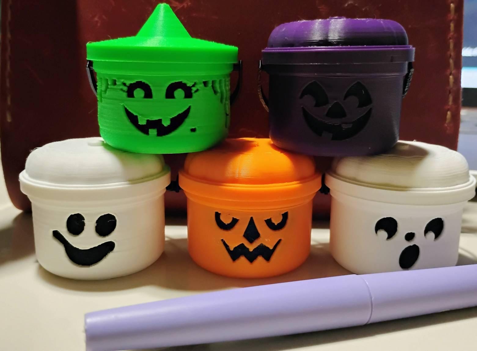 3D printed Inspired Mini McDonald's Halloween Buckets McSpooky Buckets: Witch, Ghost, Goblin, Pumpkin  & Boo - Mini Halloween Fun!